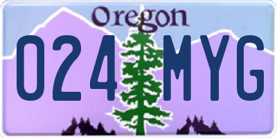 OR license plate 024MYG