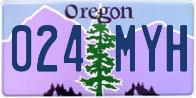 OR license plate 024MYH
