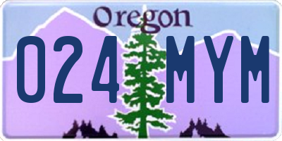 OR license plate 024MYM