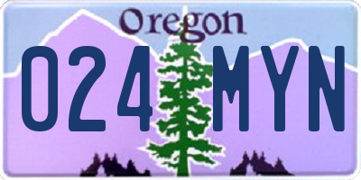 OR license plate 024MYN