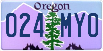 OR license plate 024MYO