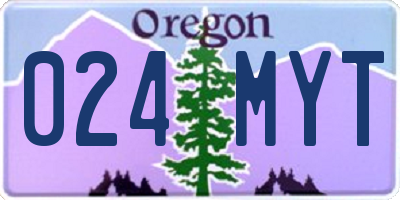 OR license plate 024MYT