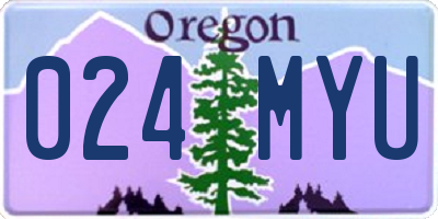 OR license plate 024MYU