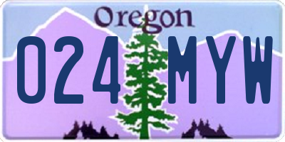 OR license plate 024MYW