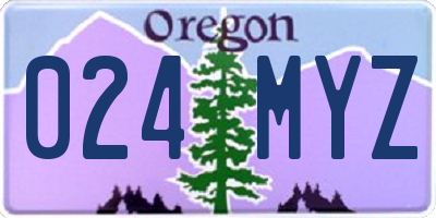 OR license plate 024MYZ