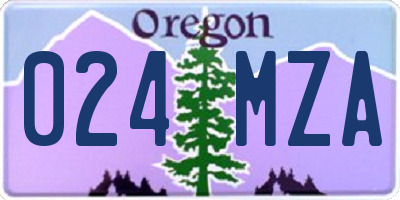 OR license plate 024MZA