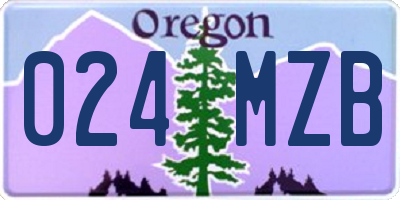 OR license plate 024MZB