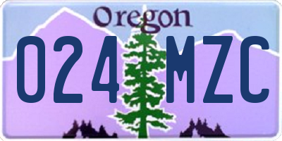 OR license plate 024MZC