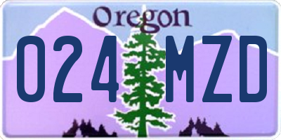 OR license plate 024MZD