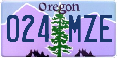 OR license plate 024MZE