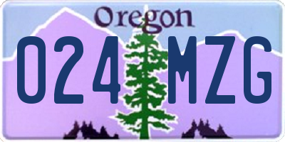 OR license plate 024MZG