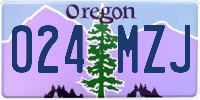OR license plate 024MZJ