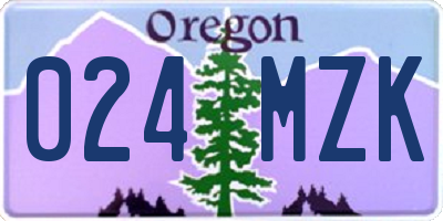 OR license plate 024MZK