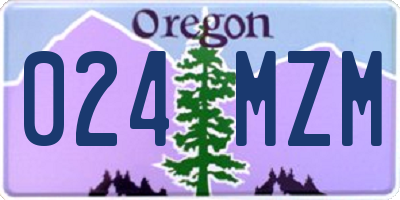 OR license plate 024MZM