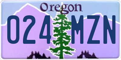 OR license plate 024MZN