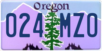 OR license plate 024MZO