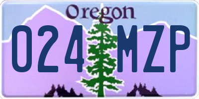 OR license plate 024MZP
