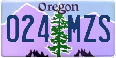 OR license plate 024MZS