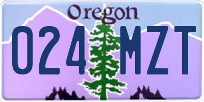 OR license plate 024MZT