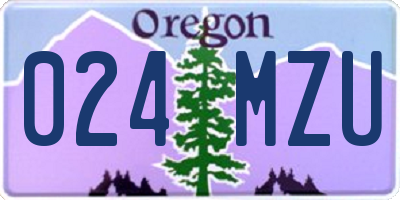 OR license plate 024MZU