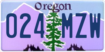 OR license plate 024MZW