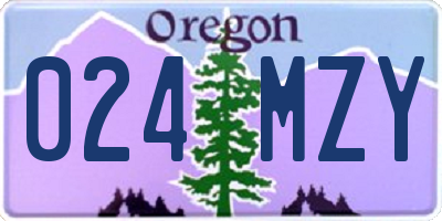 OR license plate 024MZY