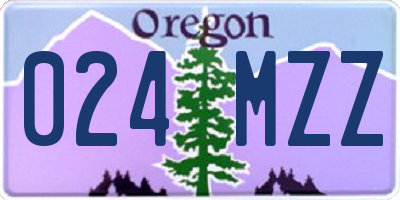 OR license plate 024MZZ
