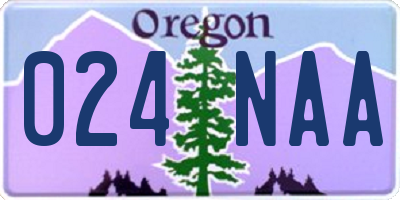 OR license plate 024NAA