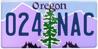 OR license plate 024NAC