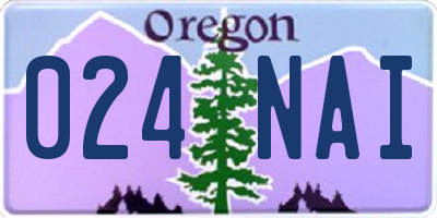 OR license plate 024NAI