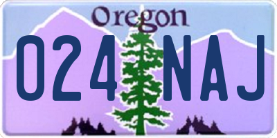 OR license plate 024NAJ
