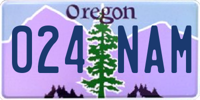OR license plate 024NAM