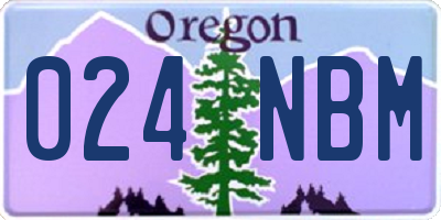 OR license plate 024NBM