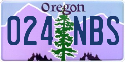 OR license plate 024NBS