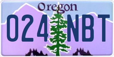 OR license plate 024NBT