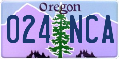 OR license plate 024NCA