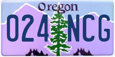 OR license plate 024NCG