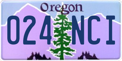 OR license plate 024NCI