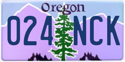 OR license plate 024NCK