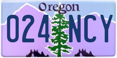 OR license plate 024NCY