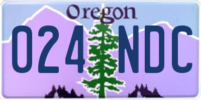 OR license plate 024NDC