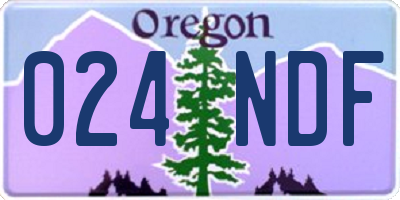 OR license plate 024NDF