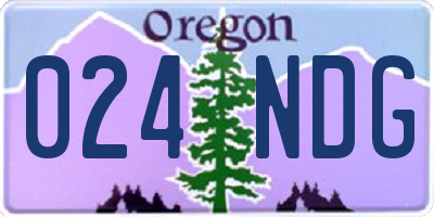 OR license plate 024NDG