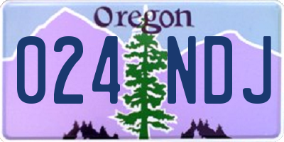 OR license plate 024NDJ