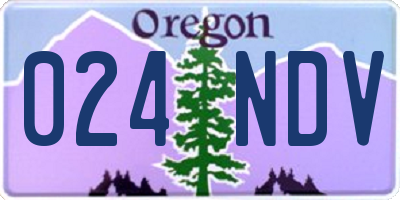 OR license plate 024NDV