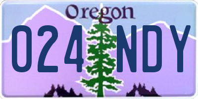 OR license plate 024NDY