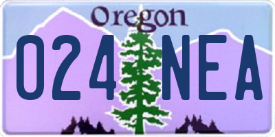 OR license plate 024NEA
