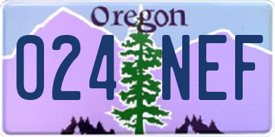 OR license plate 024NEF