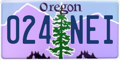 OR license plate 024NEI