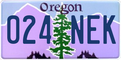 OR license plate 024NEK